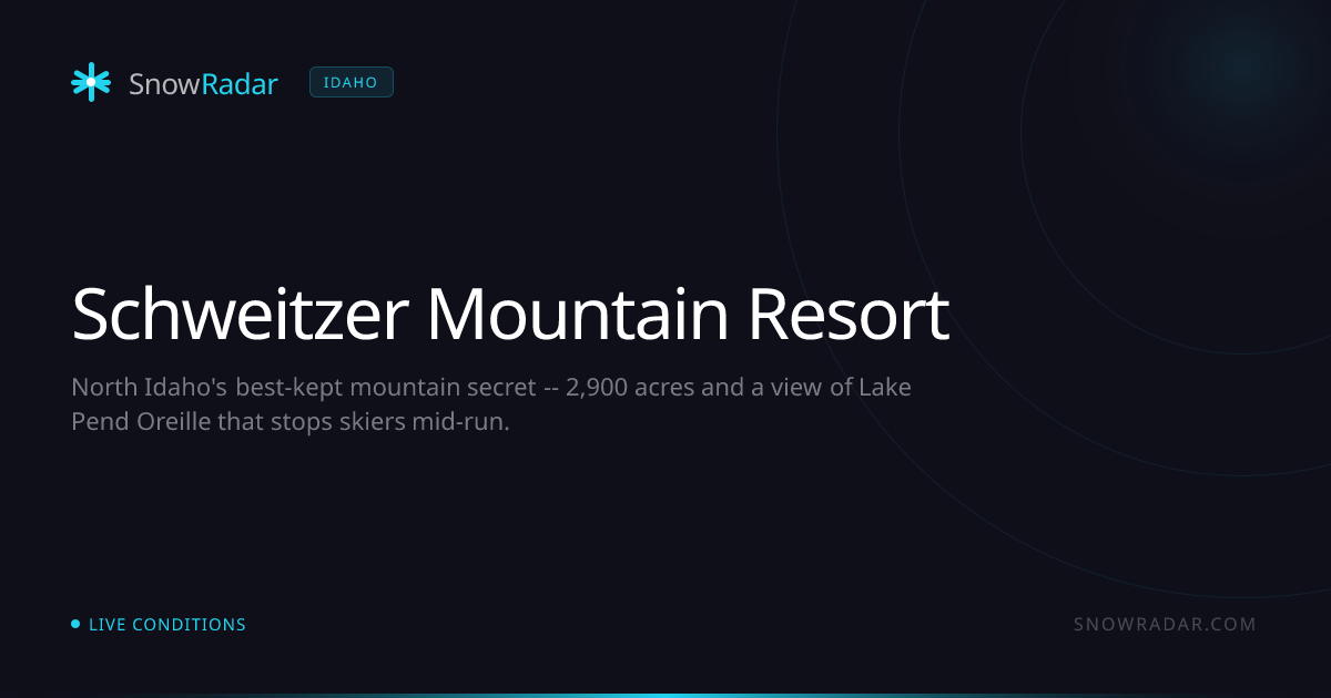 Schweitzer Mountain Resort — Snow Conditions & Data | SnowRadar